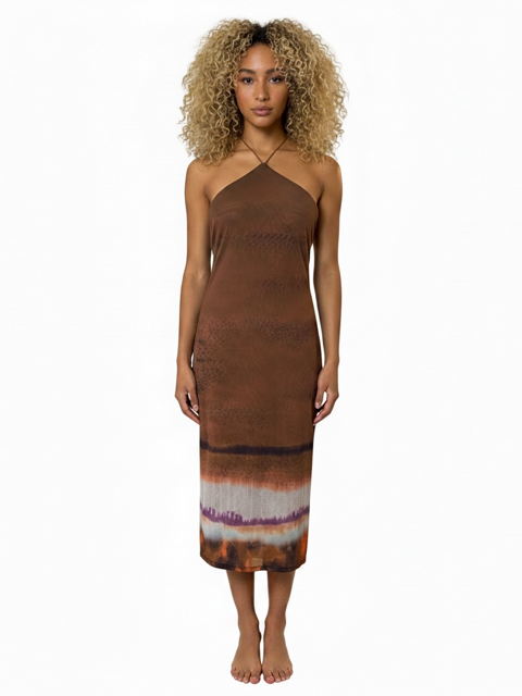 Robe longue Zara – Marron – Taille S