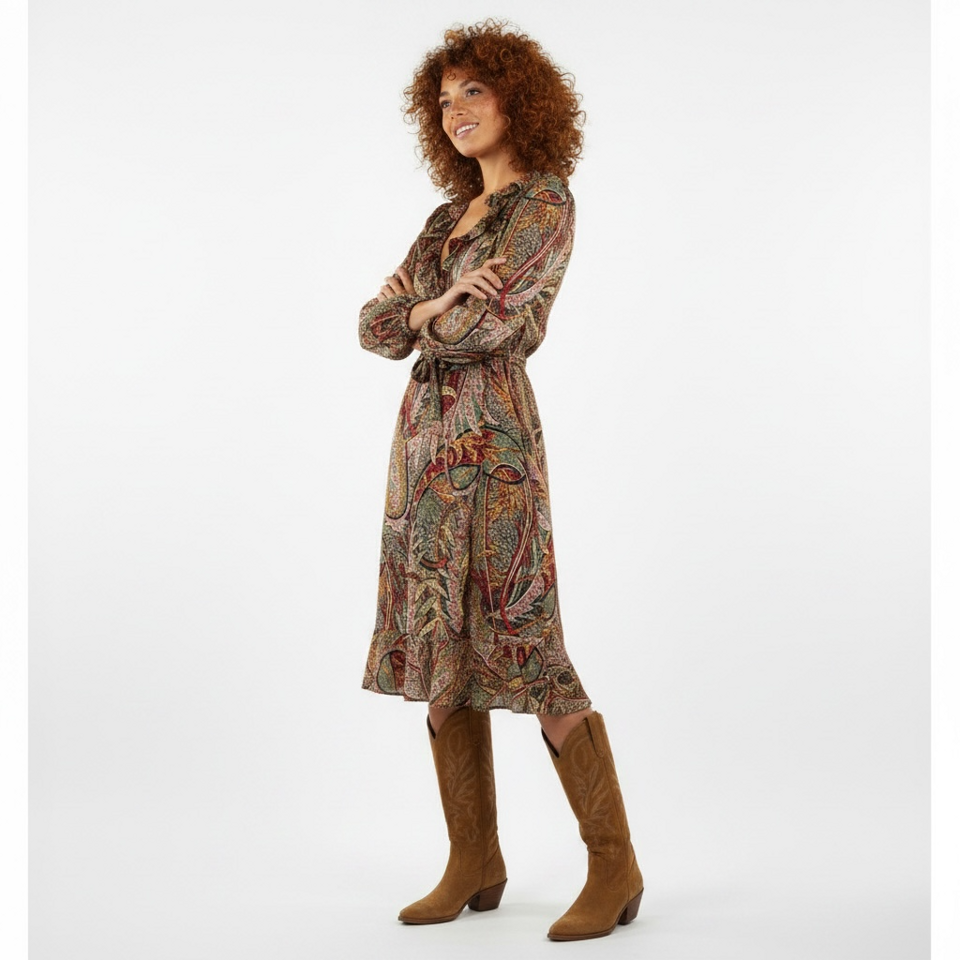 Robe longue 100% soie Vanessa Bruno – Imprimé – Taille 40