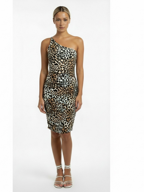 Robe courte – Imprimé léopard – Taille XS