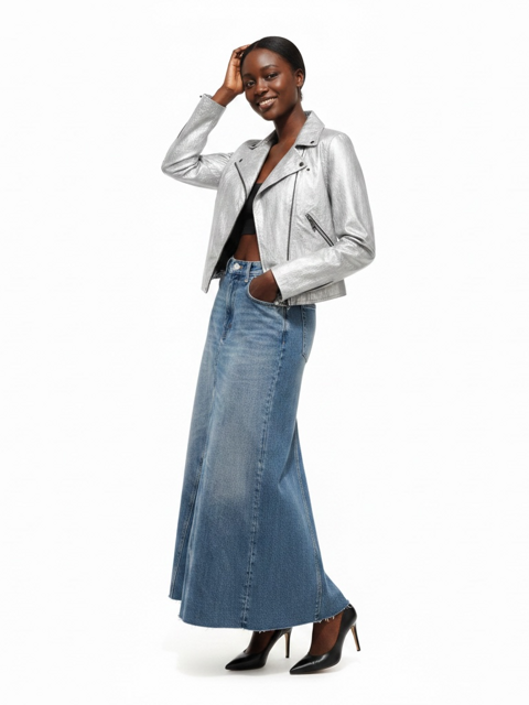 Jupe longue Mango – Bleu (jean) – Taille M