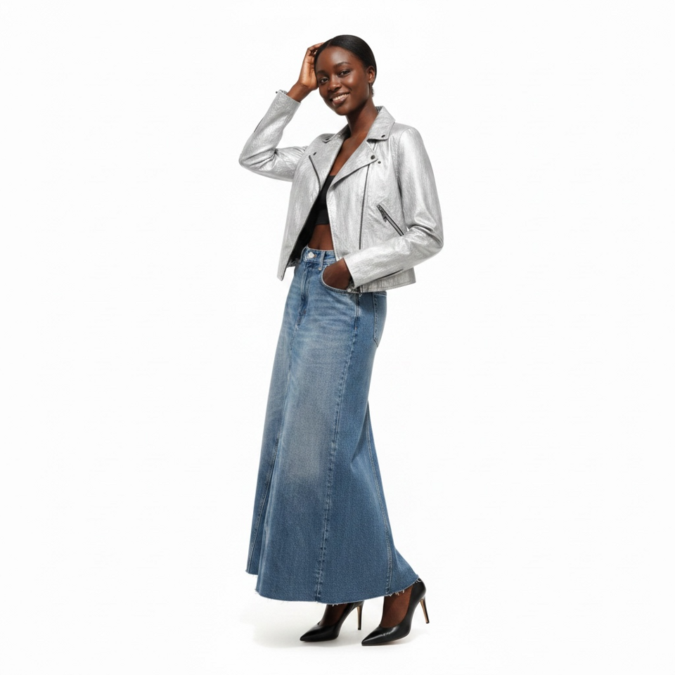 Jupe longue Mango – Bleu (jean) – Taille M