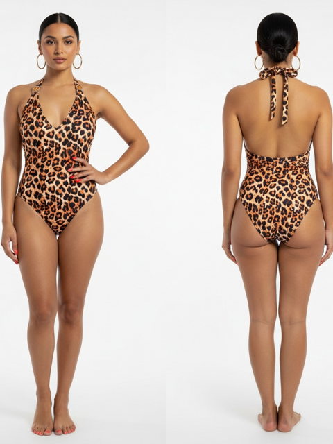 Maillot de bain une pièce Boohoo – Imprimé léopard – Taille 38