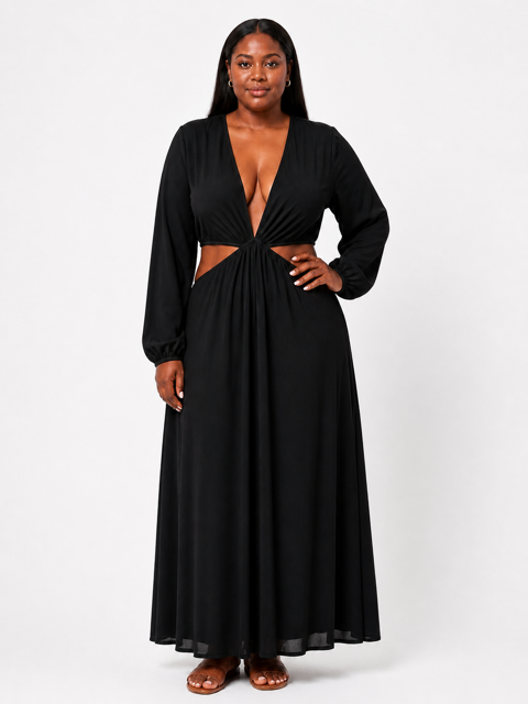 Robe longue Hermès – Noir – Taille XL