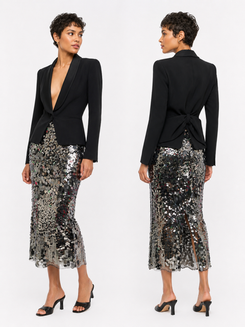 Jupe longue Zara – Argent – Taille S