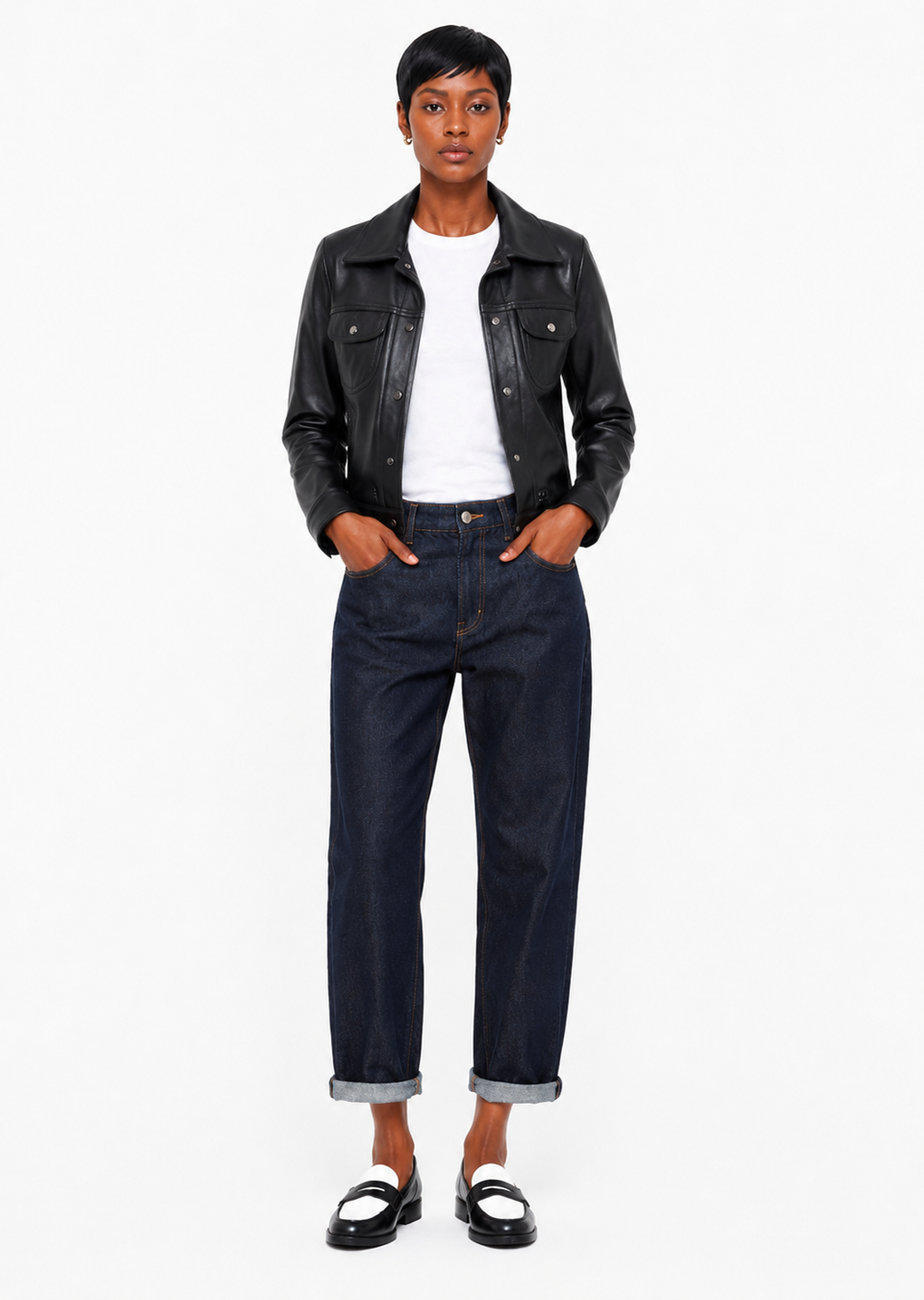 Blouson noir Courrèges – Taille 38